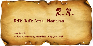 Rákóczy Marina névjegykártya